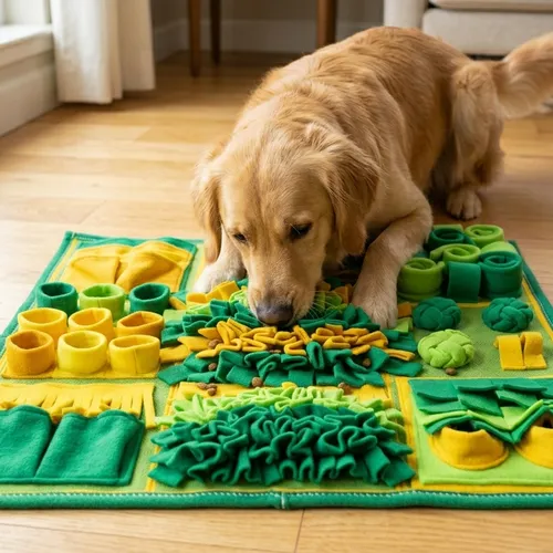 Renkli el yapımı köpek koklama matı — Snuffun
